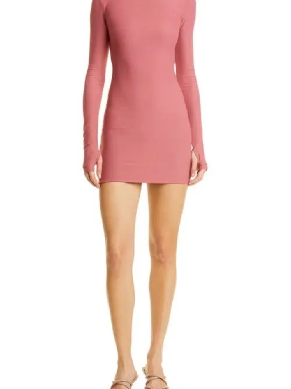 ALIX NYC Long-Sleeve Bodycon Mini Dress in Dusty Rose